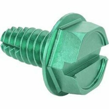 BSC PREFERRED Electrical Grounding Screws Green-Dyed Zinc-Plated Steel 10-24 Thread 3/8 Long, 25PK 92597A900